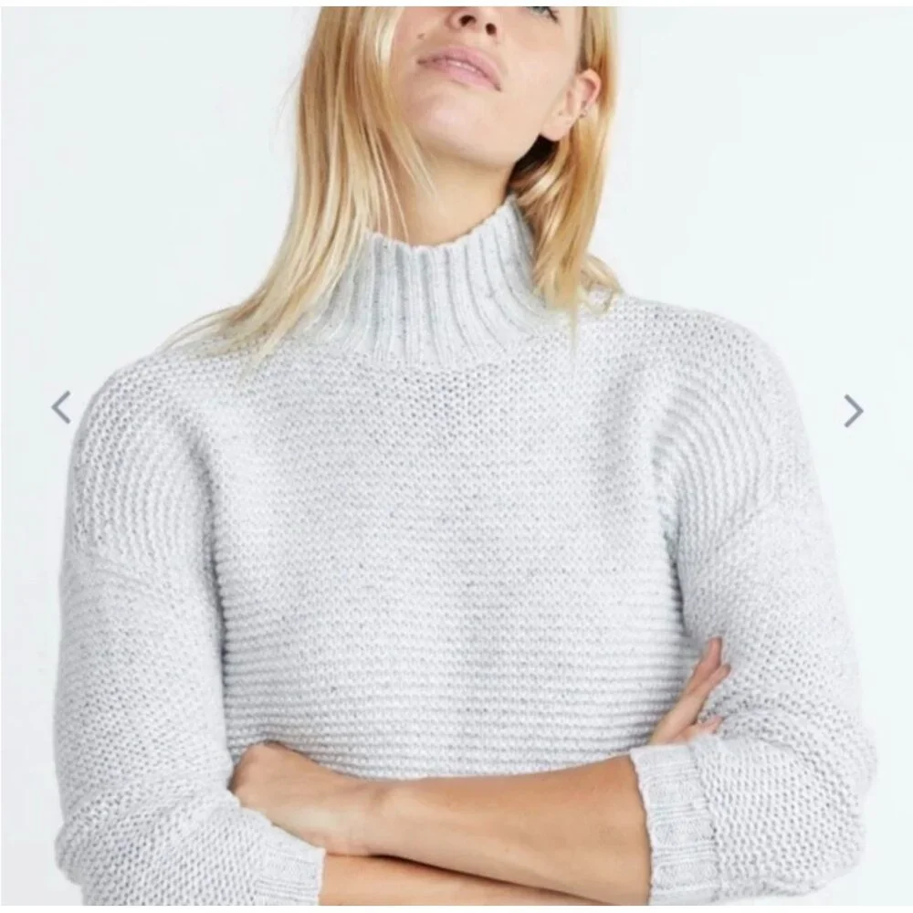 Marine‎ Layer Remi Womens Heather Grey Neps Turtleneck knit Sweater size Small